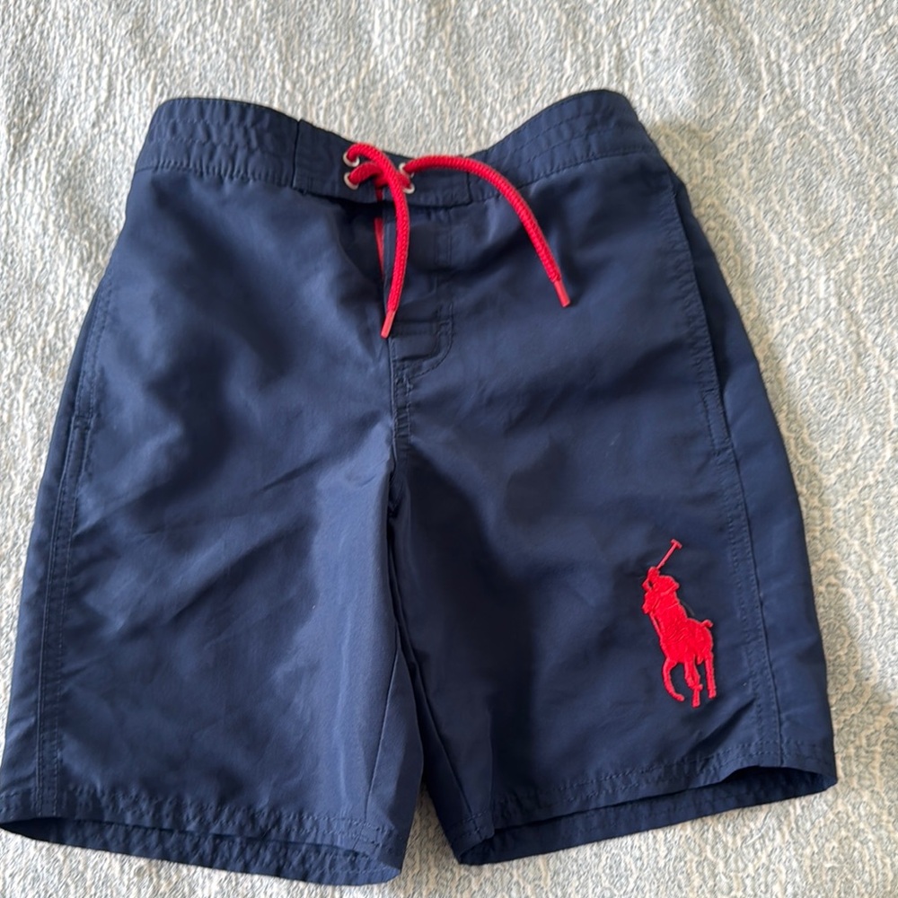 Polo by Ralph Lauren Boys Athletic Shorts in Navy with Red Details